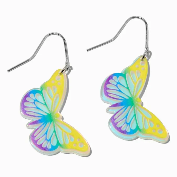 ICING Rainbow Butterfly Acrylic 1" Drop Earrings