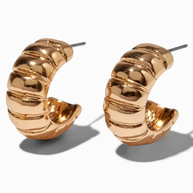 ICING Ridged Gold-tone 20MM Hoop Earrings