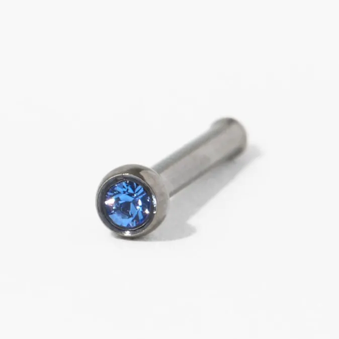 ICING Sapphire Crystal Titanium Stud Nose Piercing Kit with After Care Solution
