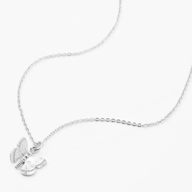 ICING Silver 3D Butterfly Pendant Necklace