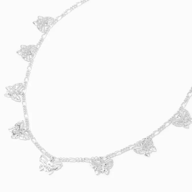 ICING Silver Filigree Butterfly Charm Necklace
