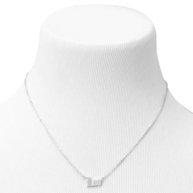 ICING Silver Gothic Zodiac Pendant Necklace - Leo