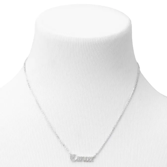 ICING Silver Gothic Zodiac Pendant Necklace - Cancer