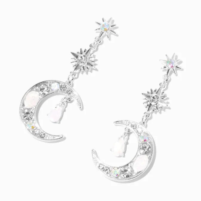 ICING Silver 2" Art Deco Drop Earrings