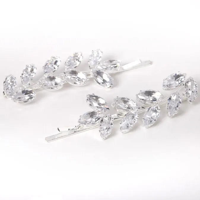 ICING Silver Rhinestone Vine Bobby Pins - 2 Pack