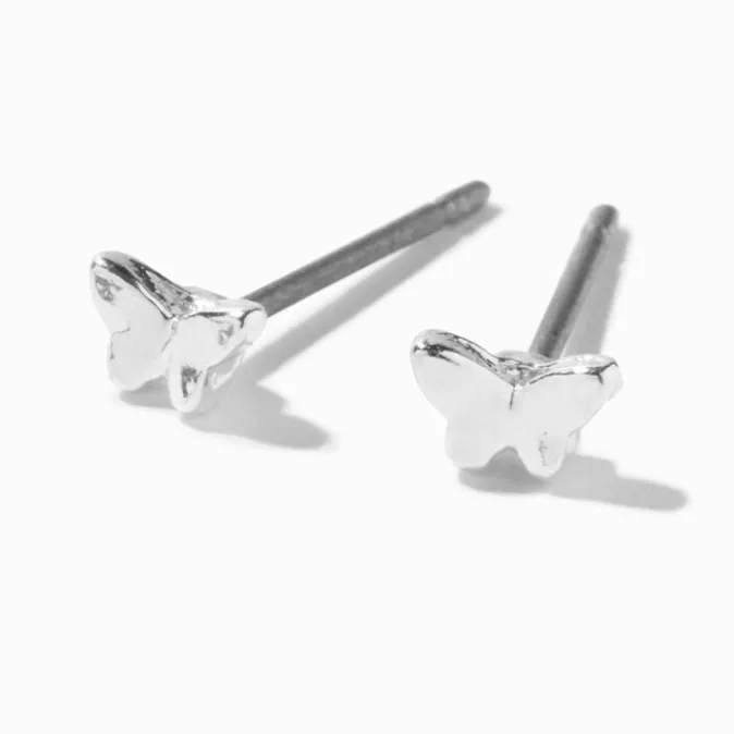 ICING Silver Tiny Butterfly Stud Earrings