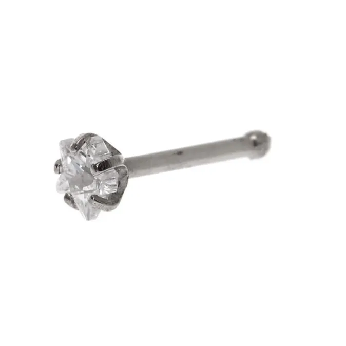 ICING Silver Titanium 20G Star Nose Stud