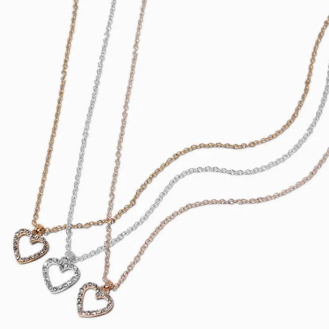 ICING Silver-tone American Flag Necklace Stack - 3 Pack