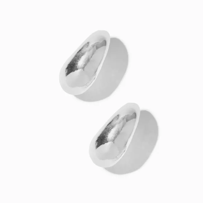 ICING Silver-tone Bean 15MM Hoop Earrings