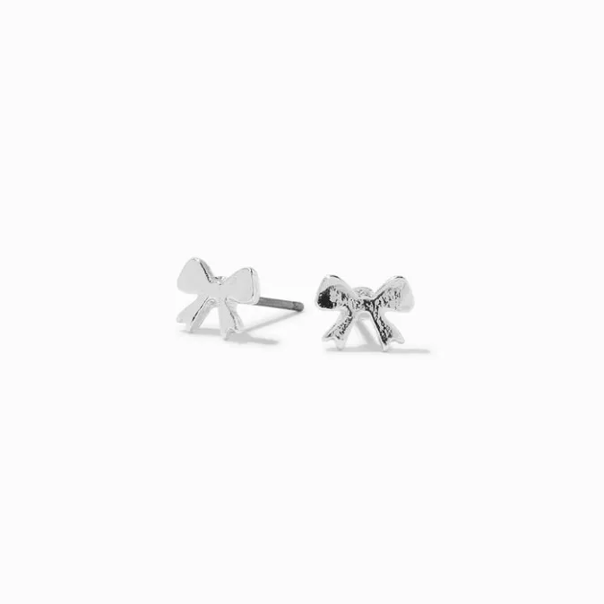 ICING Silver-tone Bow Stud Earrings