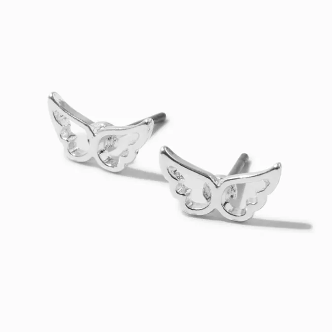 ICING Silver-tone Butterfly Wings Stud Earrings