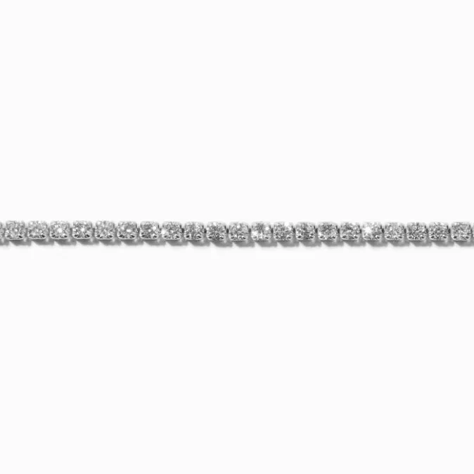 ICING Silver-tone Cubic Zirconia Tennis Choker Necklace