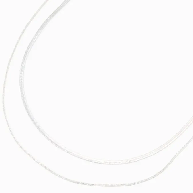 ICING Silver-tone Delicate Snake Chain Multi-Strand Necklace
