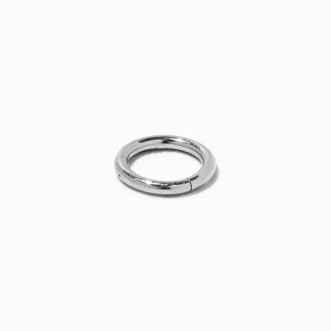 ICING Silver-tone 16G Mini Clicker Hoop Rook Earring