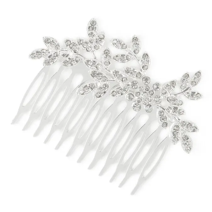 ICING Silver-tone Rhinestone Vine Hair Comb