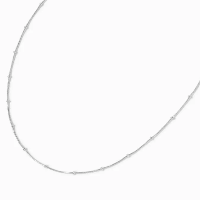 ICING Silver-tone Stainless Steel Satellite Chain Necklace