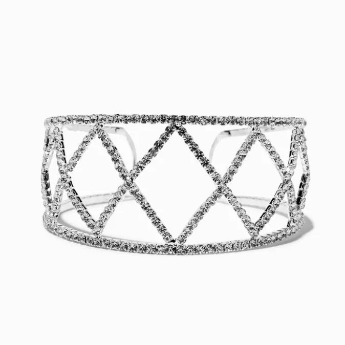 ICING Silver-tone Zig Zag Cuff Bracelet