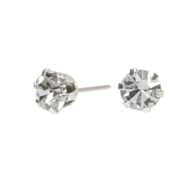 ICING Sterling Silver Cubic Zirconia 5MM Round Cup Stud Earrings