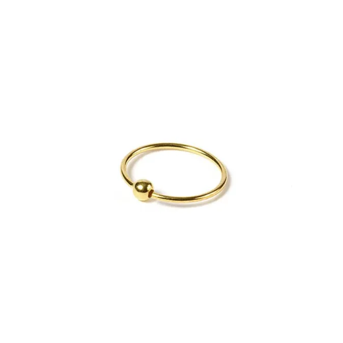 ICING Sterling Silver 20G Gold Beaded Hoop Nose Ring