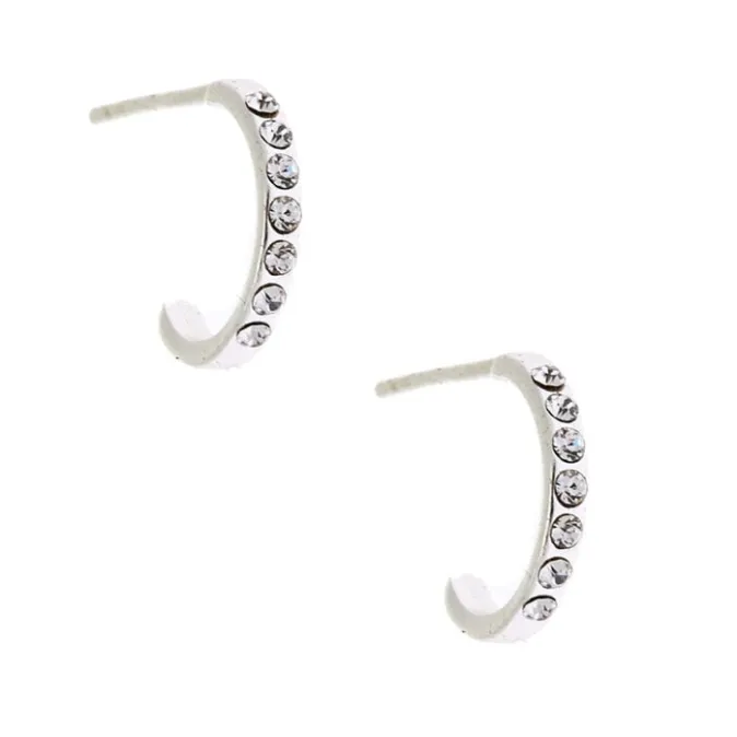 ICING Sterling Silver Half Hoop Earrings