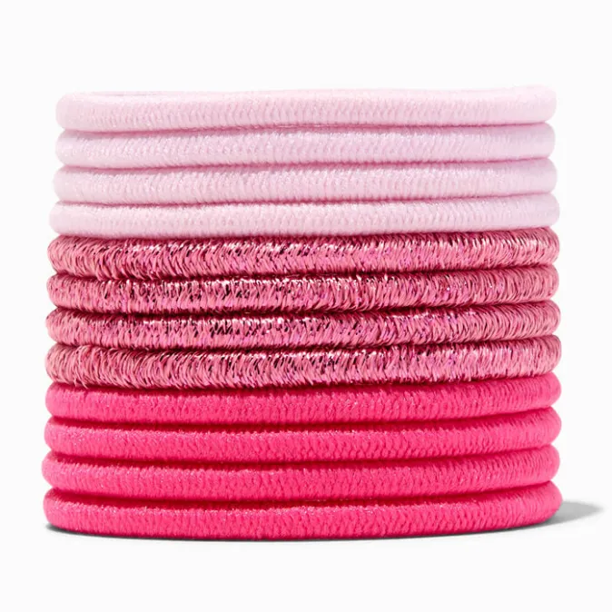 ICING Tonal Pink Lurex Hair Ties - 12 Pack