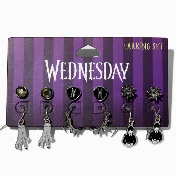 ICING Wednesday&trade; Silver-tone Mixed Earring Set - 6 Pack