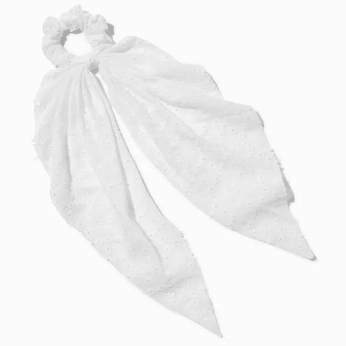 ICING White Eyelet Hair Scrunchie Scarf