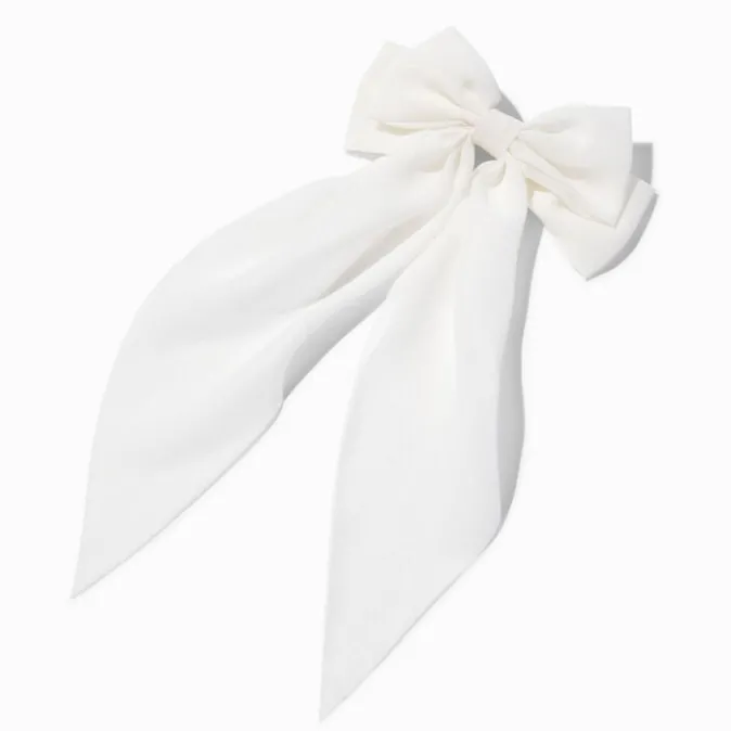 ICING White Long Tail Hair Bow Clip
