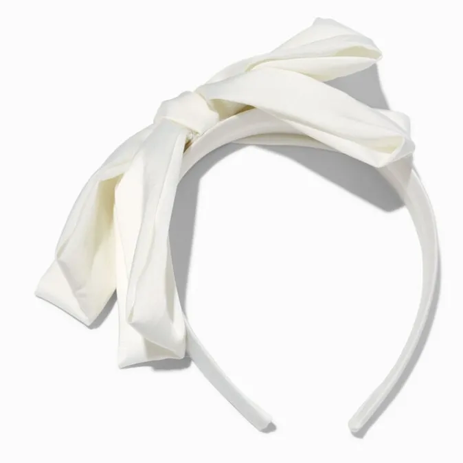 ICING White Silky Knotted Bow Headband