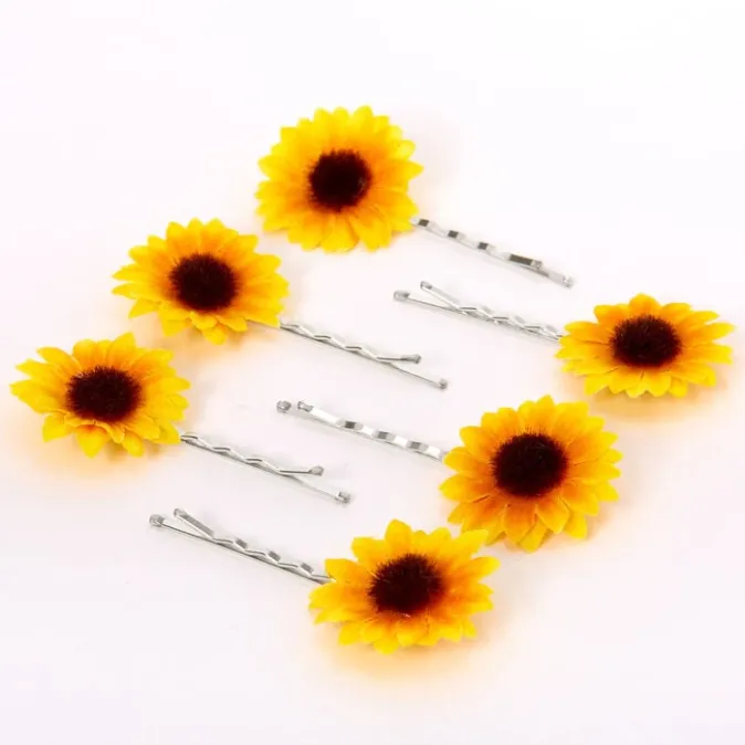 ICING Yellow Sunflower Hair Pins - 6 Pack